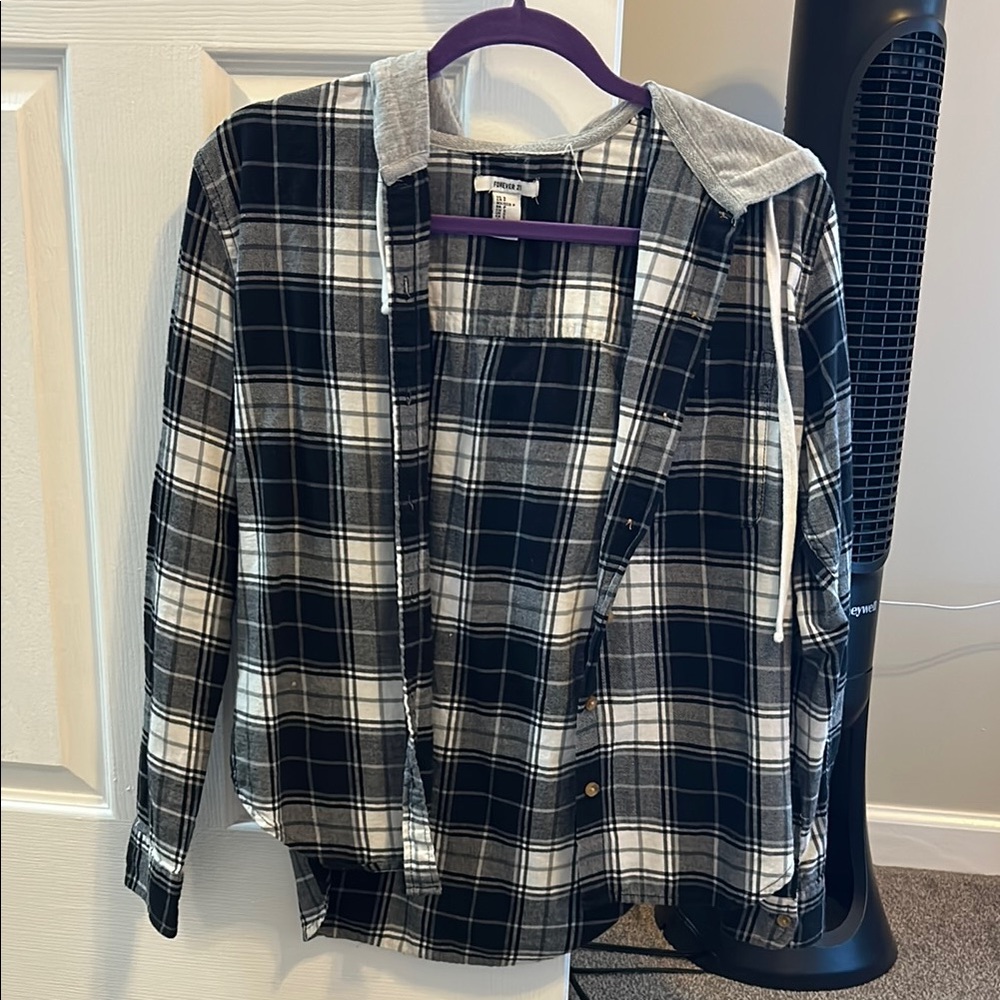 Forever 21 Black and White Plaid Jacket